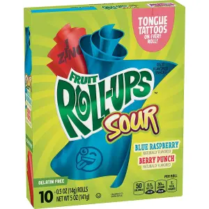 FRUIT ROLL UP SOUR BLUE RASP/BERRY (10x14g)